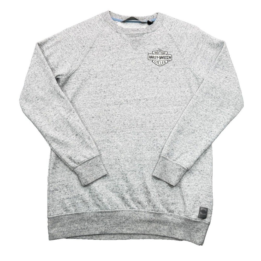 Harley-Davidson Womens Large Grey Heather Bad Babes Burn Rubber Crew Sweatshirt